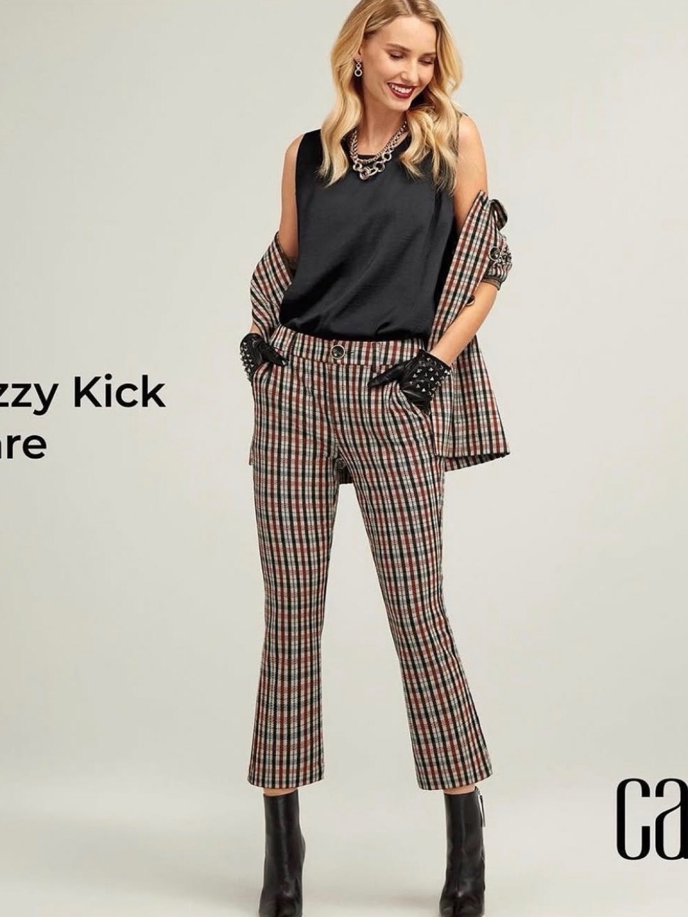 CAbi Jazzy Kick Flare, black/orange/cream, Size 8